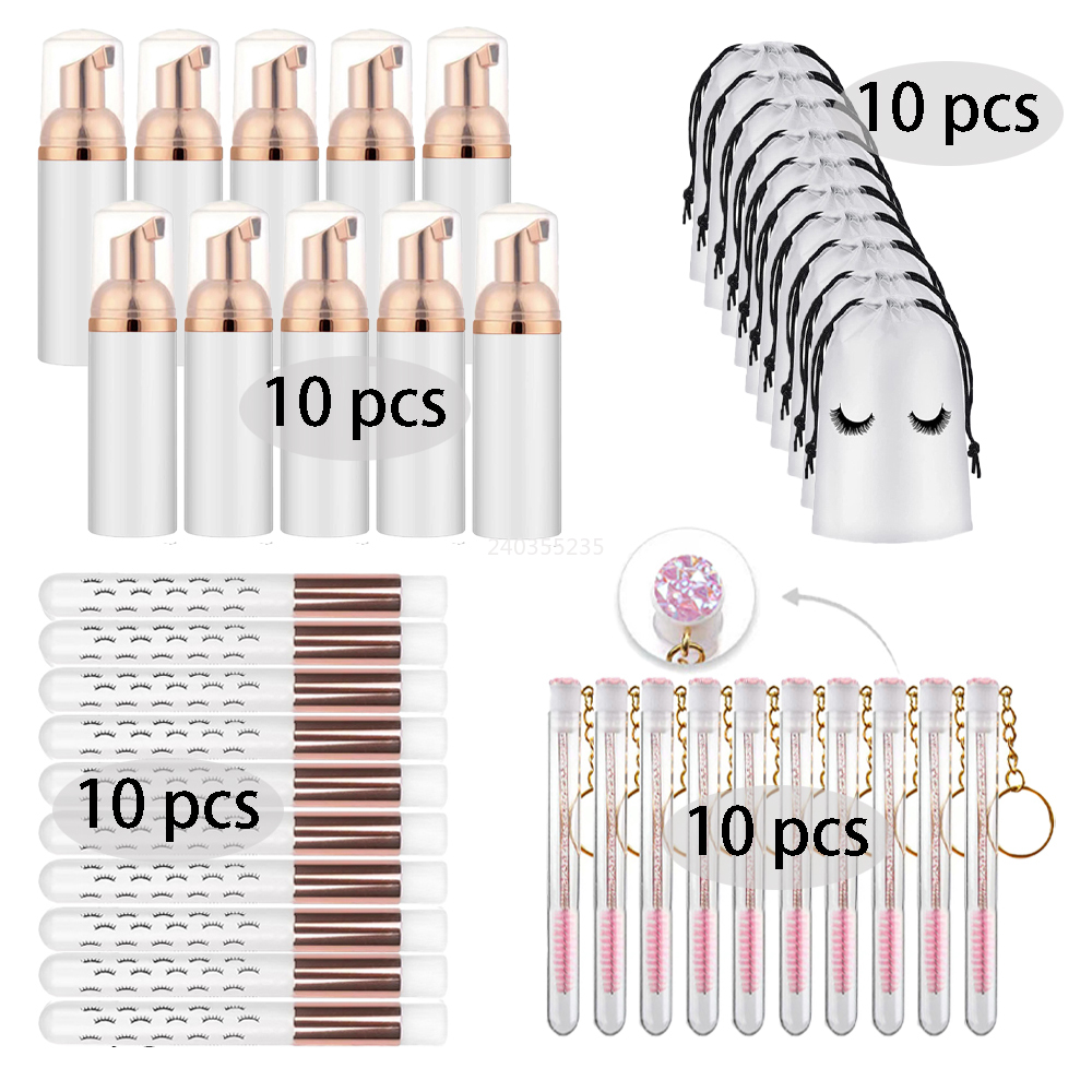 Refill Eyelash Extension - ขวดเปล่าขนาด60มล. 40ชิ้นเครื่องจ่ายโฟมตัวต่อขนตา peralatan Rias สำหรับเดินทางขวดสบู่ทำความสะอาดเครื่องมือดูแลผิว