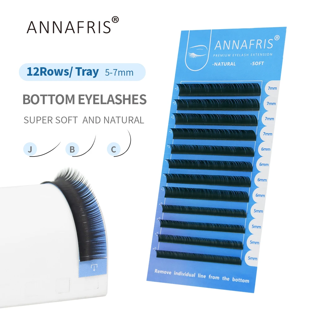 Eyelash Extension C Curl - ANNAFRIS Lower Lashes 5-7 มม.ผสมด้านล่างขนตา EXTENSION