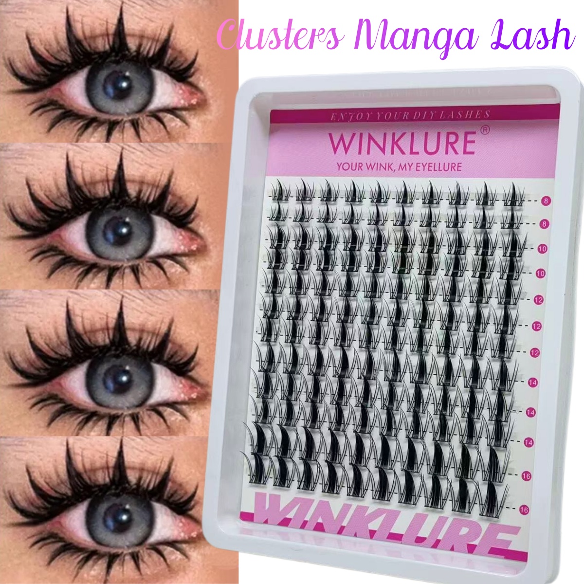 Individual Lash Tray - ชุดต่อขนตาปลอม WINKLURE Manga Lash Clusters แบบขนตาแมว