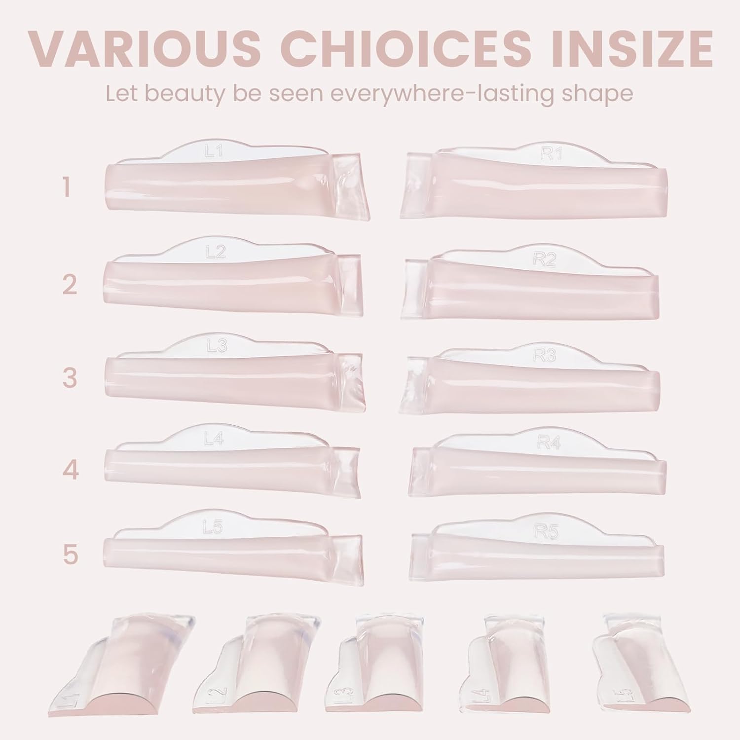 Eyelash Extension C Curl - แผ่นซิลิโคนดัดขนตา Libeauty 5 คู่ แบบ C