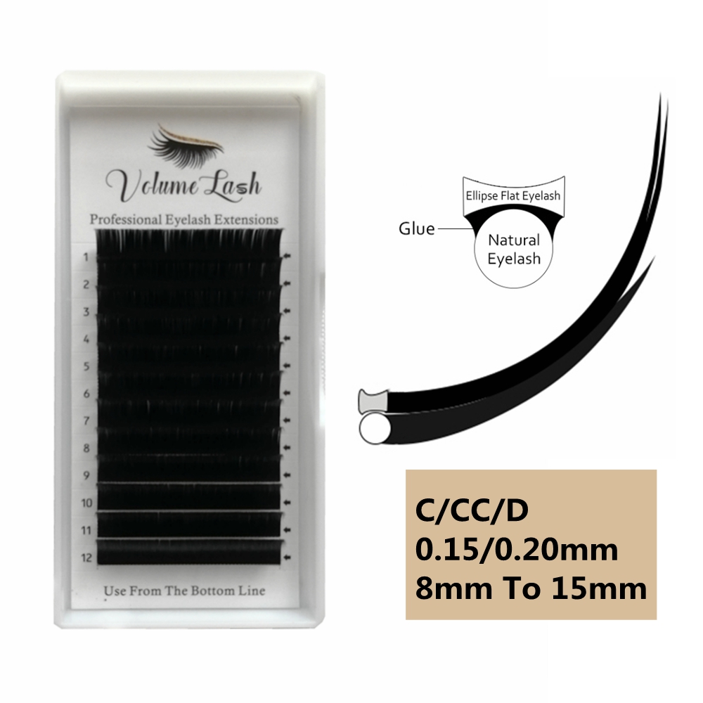 Eyelash Extension C Curl - Ellipse FLAT Eyelashes Lash Extensions แยกเคล็ดลับ