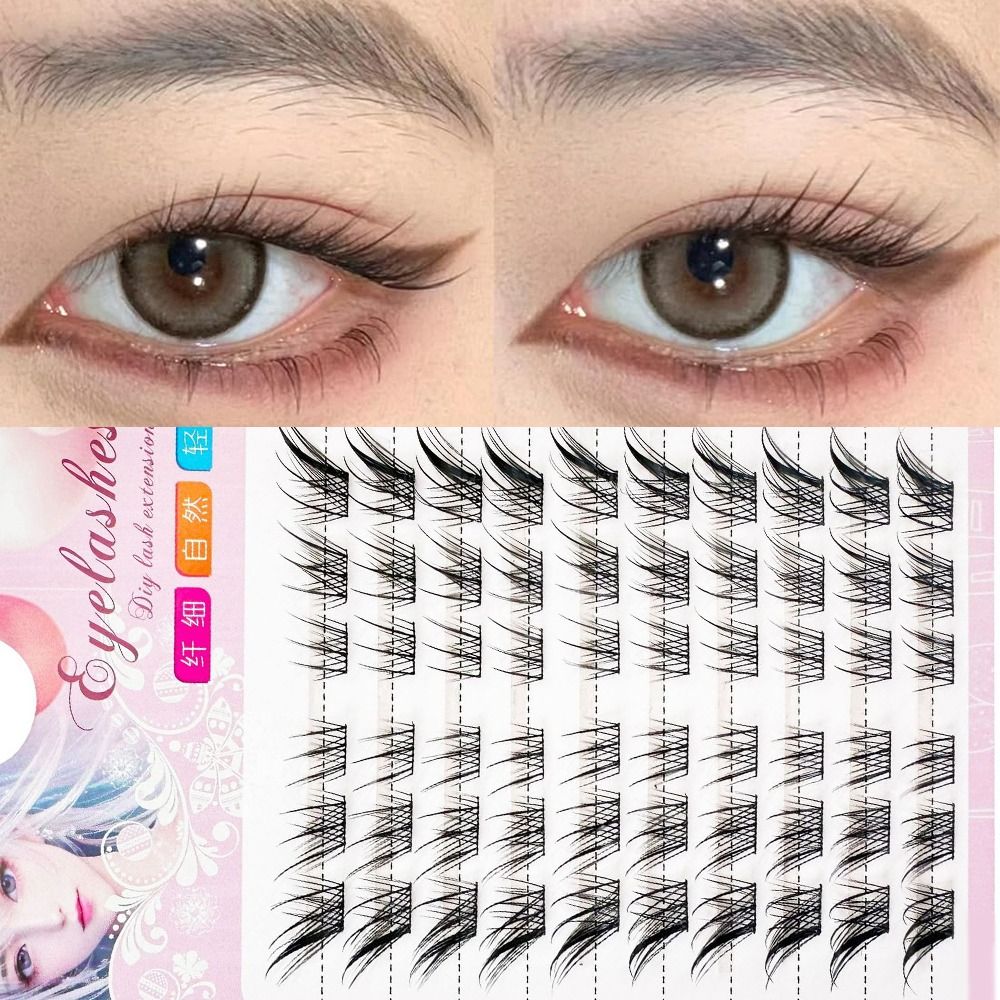 Eyelash Extension C Curl - 3D Cat Eye Clusters Lashes ธรรมชาติ