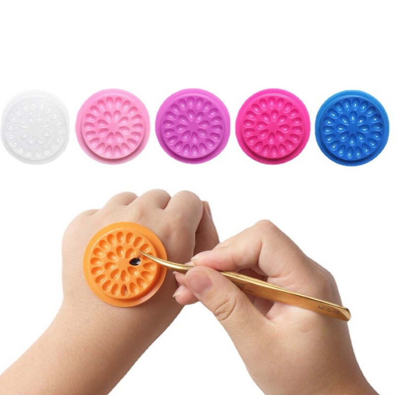 Individual Lash Tray - 100pcs Eyelash ผู้ถือกาว Eyelashes EXTENSION อุปกรณ์กาวพาเลทปะเก็น