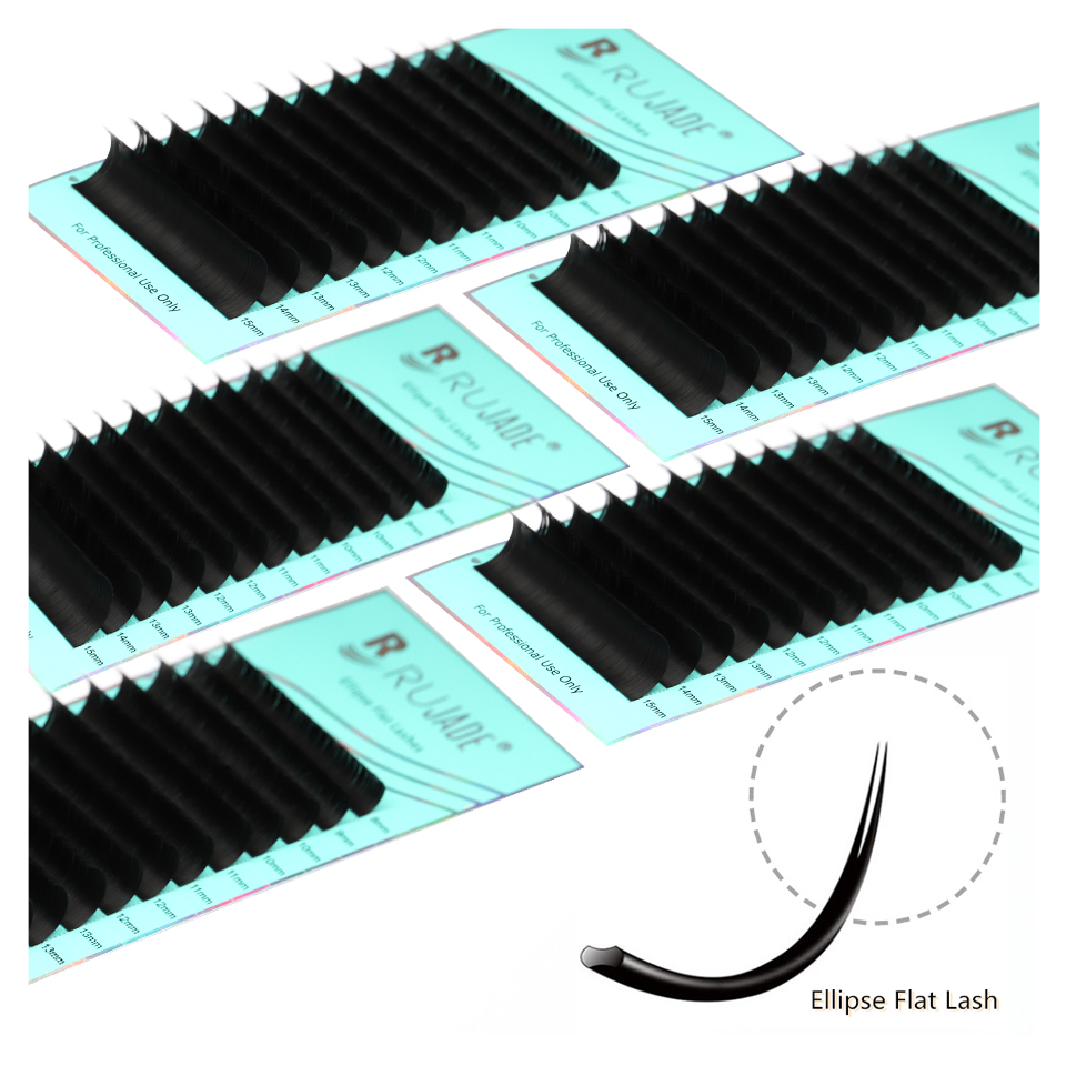 Eyelash Extension C Curl - ขนตาปลอม RUJADE Ellipse Flat Eyelash Extension