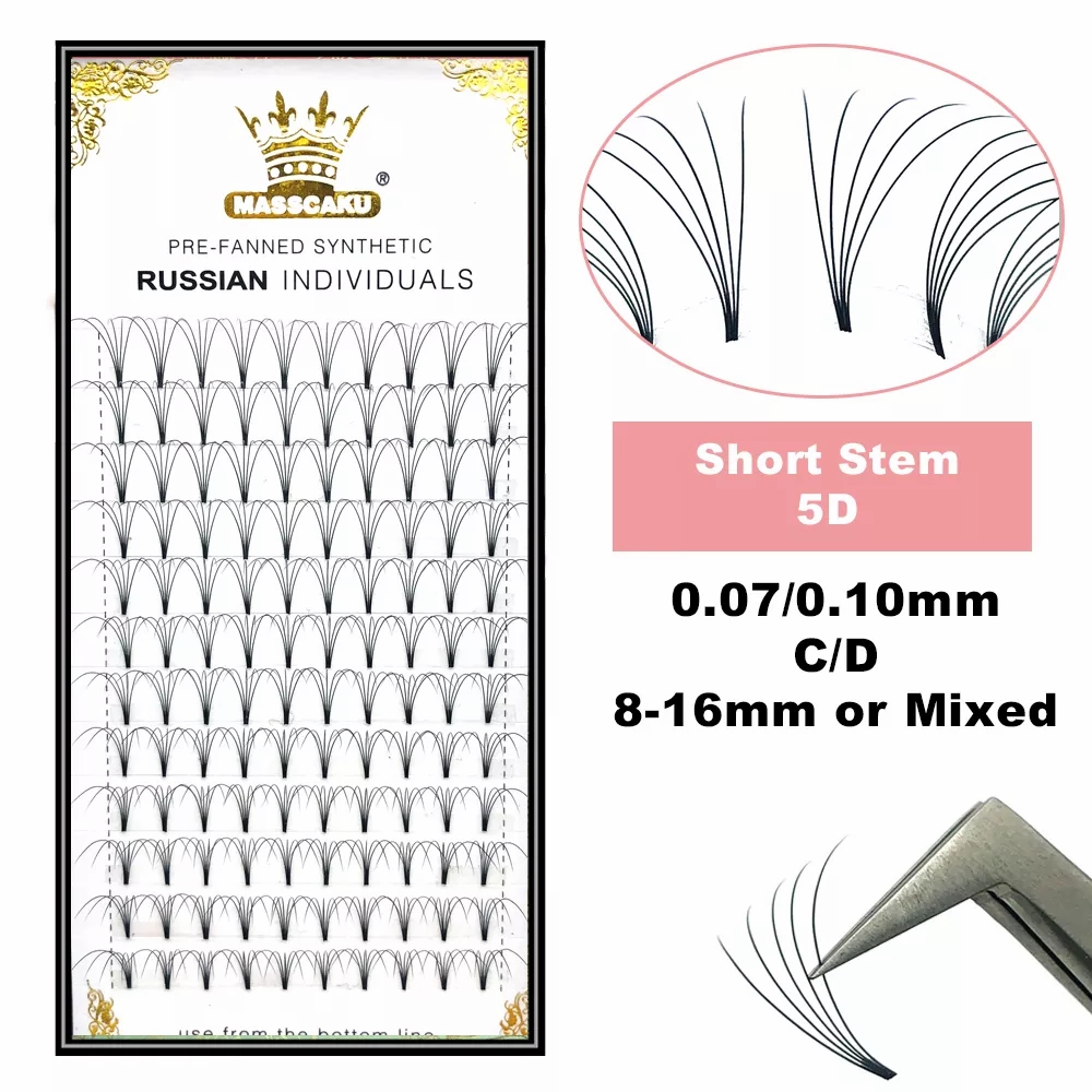MASSCAKU Premade รัสเซียสั้นขน - Individual Lash Tray บทวิจารณ์และราคา